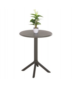 ΤΡΑΠΕΖΙ ΠΟΛΥΠΡΟΠΥΛΕΝΙΟΥ ΣΤΡΟΓΓΥΛΟ TERRIN HM6124.15 OLIVE GREEN Φ60x75Υεκ.