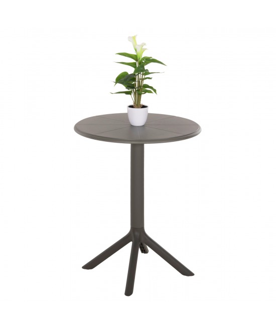 ΤΡΑΠΕΖΙ ΠΟΛΥΠΡΟΠΥΛΕΝΙΟΥ ΣΤΡΟΓΓΥΛΟ TERRIN HM6124.15 OLIVE GREEN Φ60x75Υεκ.