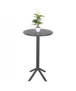 ΤΡΑΠΕΖΙ ΜΠΑΡ ΣΤΡΟΓΓΥΛΟ TERRIN HM6126.20 ΠΟΛΥΠΡΟΠΥΛΕΝΙΟ ΓΚΡΙ Φ60x106Υεκ.