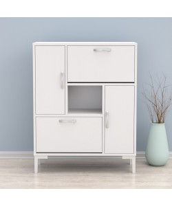 ΠΑΠΟΥΤΣΟΘΗΚΗ MEDY HM18187.03 ΜΕΛΑΜΙΝΗ ΣΕ ΛΕΥΚΟ-ΛΕΥΚΑ ΠΟΔΙΑ 86,5x30x109Υεκ