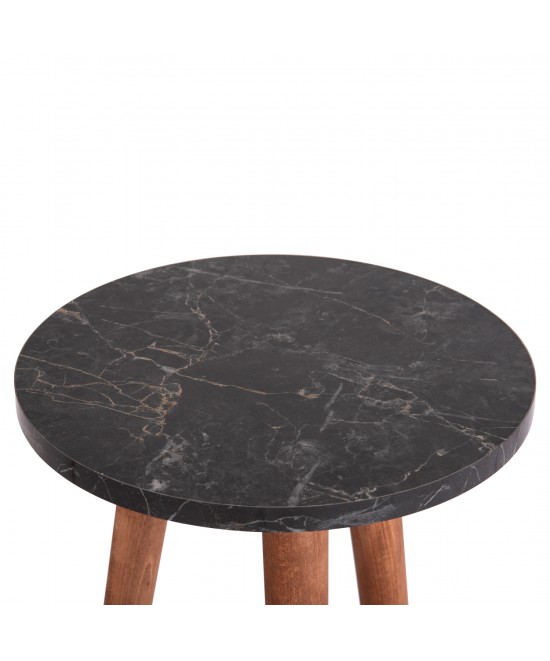 ΣΕΤ ΤΡΑΠΕΖΙ ΣΑΛΟΝΙΟΥ & 3 ΒΟΗΘ.ΤΡΑΠΕΖΙΑ VITAL HM18180.02 ΜΕΛΑΜΙΝΗ ΜΑΥΡΟ ΜΑΡΜΑΡΟ-ΚΑΡΥΔΙ ΠΟΔΙΑ