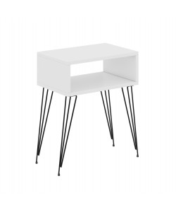 ΚΟΜΟΔΙΝΟ TODD HM18184.01 ΜΕΛΑΜΙΝΗ ΣΕ ΛΕΥΚΟ-ΜΕΤΑΛ.ΜΑΥΡΑ ΠΟΔΙΑ 45x30x58Υεκ.