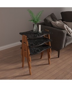 ΣΕΤ 3ΤΜΧ ΒΟΗΘ.ΤΡΑΠΕΖΑΚΙΑ ESSENT HM18175.02 ΜΕΛΑΜΙΝΗ ΣΕ ΚΑΡΥΔΙ-ΜΑΥΡΟ ΜΑΡΜΑΡΟ 45x35x40Yεκ.