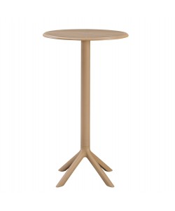 ΤΡΑΠΕΖΙ ΜΠΑΡ ΣΤΡΟΓΓΥΛΟ TERRIN HM6126.14 ΠΟΛΥΠΡΟΠΥΛΕΝΙΟ ΚΑΠΟΥΤΣΙΝΟ Φ61x107Υεκ.