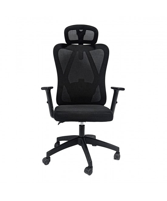 ΚΑΡΕΚΛΑ ΓΡΑΦΕΙΟΥ MEXER HM1195.01 ΜΑΥΡΟ MESH-ΜΕΤΑΛ.ΒΑΣΗ-NYLON ΣΚΕΛΕΤΟΣ 68x70x136Υεκ.
