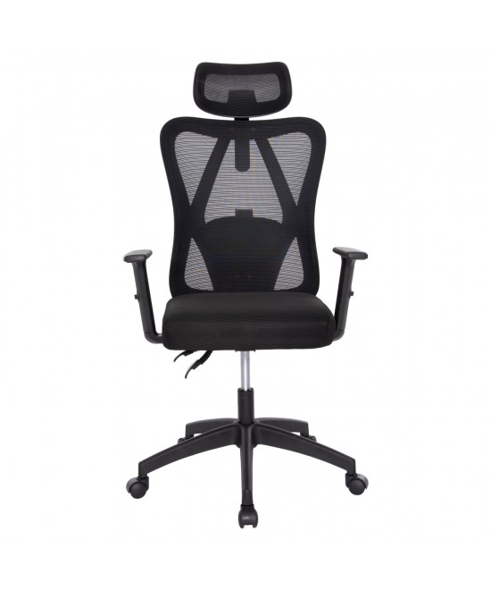 ΚΑΡΕΚΛΑ ΓΡΑΦΕΙΟΥ MEXER HM1195.01 ΜΑΥΡΟ MESH-PP ΒΑΣΗ 68x70x136Υεκ.