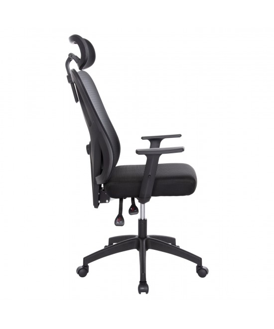 ΚΑΡΕΚΛΑ ΓΡΑΦΕΙΟΥ MEXER HM1195.01 ΜΑΥΡΟ MESH-PP ΒΑΣΗ 68x70x136Υεκ.