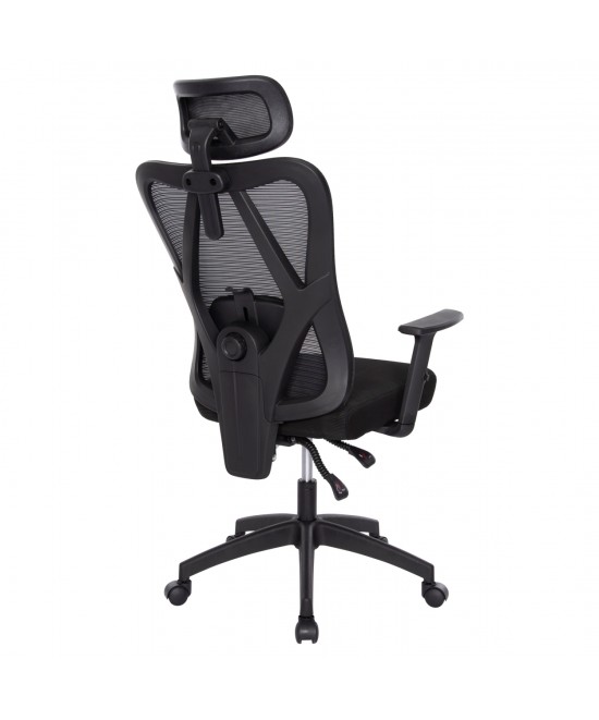 ΚΑΡΕΚΛΑ ΓΡΑΦΕΙΟΥ MEXER HM1195.01 ΜΑΥΡΟ MESH-PP ΒΑΣΗ 68x70x136Υεκ.