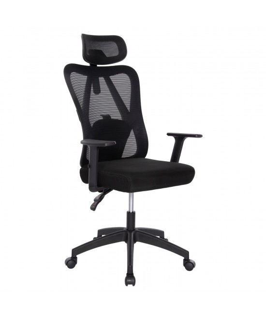 ΚΑΡΕΚΛΑ ΓΡΑΦΕΙΟΥ MEXER HM1195.01 ΜΑΥΡΟ MESH-PP ΒΑΣΗ 68x70x136Υεκ.
