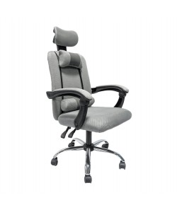 ΚΑΡΕΚΛΑ ΓΡΑΦΕΙΟΥ CRONER HM1196.02 ΓΚΡΙ MESH-ΜΕΤΑΛ.ΒΑΣΗ 58x67x124Υεκ.