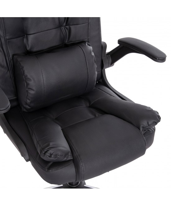 ΚΑΡΕΚΛΑ ΓΡΑΦΕΙΟΥ CANAN HM1201 ΜΑΥΡO PVC-ΒΑΣΗ ΧΡΩΜΙΟΥ 66x61x105Υεκ.