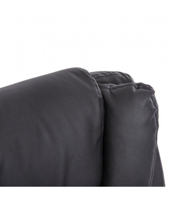 ΚΑΡΕΚΛΑ ΓΡΑΦΕΙΟΥ CANAN HM1201 ΜΑΥΡO PVC-ΒΑΣΗ ΧΡΩΜΙΟΥ 66x61x105Υεκ.