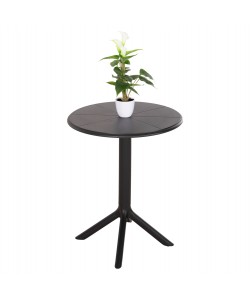 ΤΡΑΠΕΖΙ ΠΟΛΥΠΡΟΠΥΛΕΝΙΟΥ ΣΤΡΟΓΓΥΛΟ TERRIN HM6124.12 ΜΑΥΡΟ Φ60x75Υεκ.