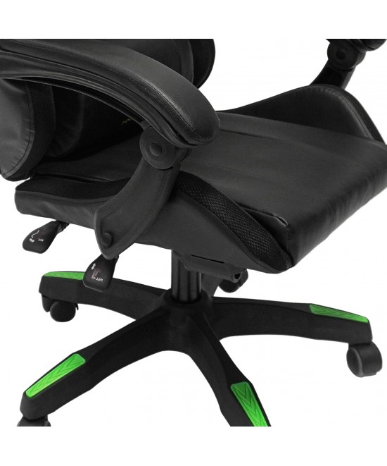 ΠΟΛΥΘΡΟΝΑ GAMING DARREN HM1203.03 ΜΑΥΡΟ-ΠΡΑΣΙΝΟ PVC 58.5x100x120Υεκ.