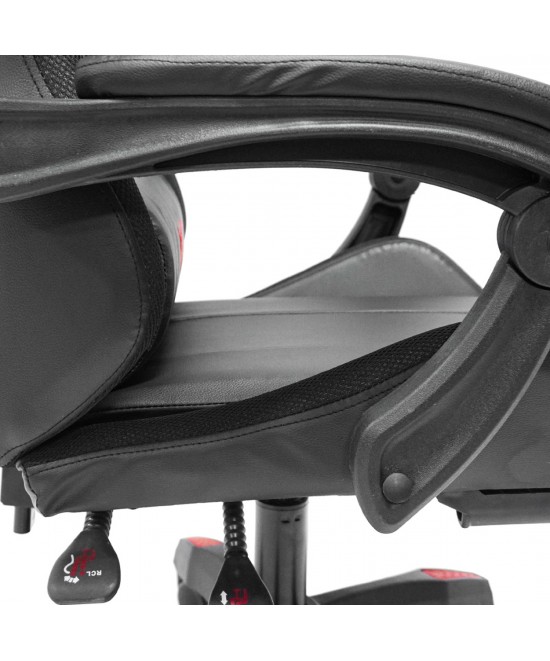 ΠΟΛΥΘΡΟΝΑ GAMING DARREN HM1203.01 ΜΑΥΡΟ-ΚΟΚΚΙΝΟ PVC 58.5x100x120Υεκ.