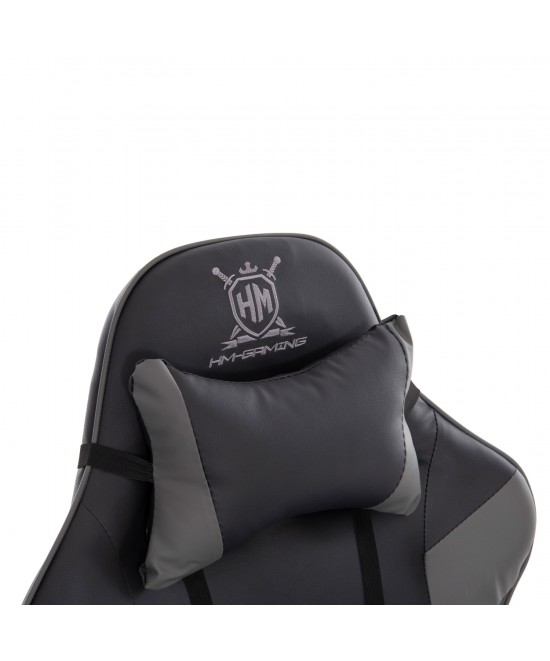 ΠΟΛΥΘΡΟΝΑ GAMING DARREN HM1203.10 ΜΑΥΡΟ-ΓΚΡΙ PVC 60x60x120Υεκ.