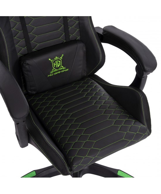 ΠΟΛΥΘΡΟΝΑ GAMING LOOT HM1204 ΜΑΥΡΟ-ΠΡΑΣΙΝΟ PVC & NYLON 60x60x120Υεκ.