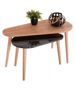 ΤΡΑΠΕΖΙΑ ΣΑΛΟΝΙΟΥ 2ΤΜΧ APRILIA HM18179.02 ΜΕΛΑΜΙΝΗ ΦΥΣΙΚΟ-ΜΑΥΡΟ ΜΑΡΜΑΡΟ 95x47x47Υεκ