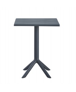 ΤΡΑΠΕΖΙ ΠΟΛΥΠΡΟΠΥΛΕΝΙΟΥ ΤΕΤΡΑΓΩΝΟ TERRIN HM6125.20 ΣΚΟΥΡΟ ΓΚΡΙ 60,5x60,5x76,5Υεκ.