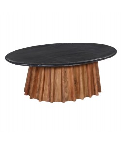 ΤΡΑΠΕΖΙ ΣΑΛΟΝΙΟΥ ΟΒΑΛ DRAXX HM9934 ΜΑΣΙΦ ΑΚΑΚΙΑ-ΜΑΥΡΟ ΜΑΡΜΑΡΟ 120x70x38Υεκ.