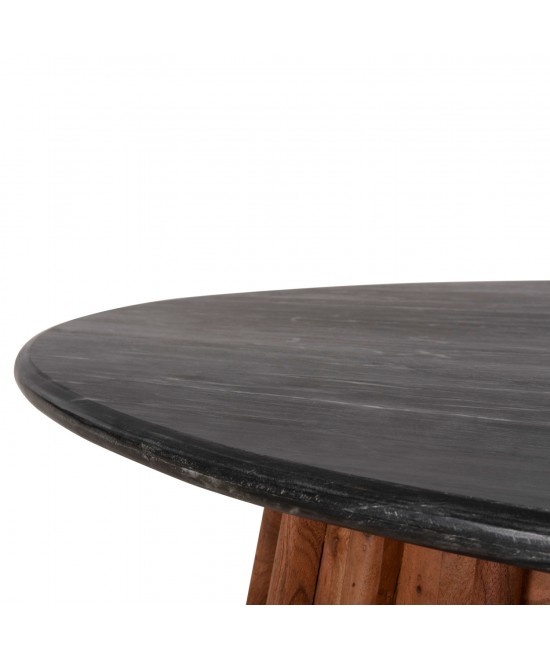 ΤΡΑΠΕΖΙ ΣΑΛΟΝΙΟΥ ΟΒΑΛ DRAXX HM9934 ΜΑΣΙΦ ΑΚΑΚΙΑ-ΜΑΥΡΟ ΜΑΡΜΑΡΟ 120x70x38Υεκ.