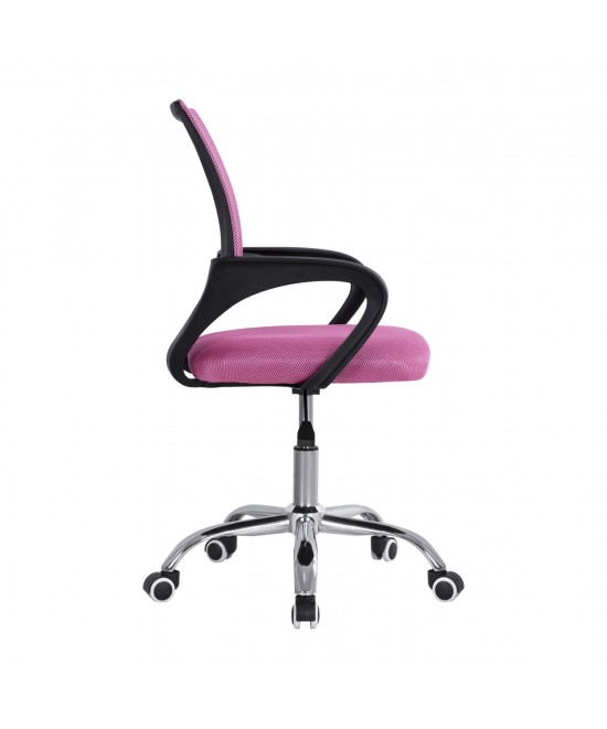 ΚΑΡΕΚΛΑ ΓΡΑΦΕΙΟΥ BRISTONE HM1058.35 ΡΟΖ MESH- ΠΟΔΙ ΧΡΩΜΙΟΥ-ΜΑΥΡΑ ΜΠΡΑΤΣΑ 60x51x95Υεκ