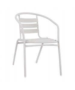 ΠΟΛΥΘΡΟΝΑ LAURA ΜΕΤΑΛΛΙΚΗ ΛΕΥΚΗ ΜΕ ΦΕΤΕΣ ΑΛΟΥΜΙΝΙΟΥ HM5037.02 54x59x73Υ εκ.