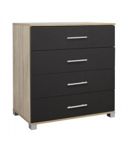 ΣΥΡΤΑΡΙΕΡΑ ΜΕΛΑΜΙΝΗΣ BRIANA HM2204.04 ME 4 ΣΥΡΤΑΡΙΑ SONAMA-ΓΚΡΙ 75x40x83Υ εκ.