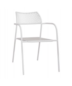 ΚΑΡΕΚΛΑ ΜΕΤΑΛΛΙΚΗ ΛΕΥΚΗ THETIS HM5173.12 55x57x79 cm