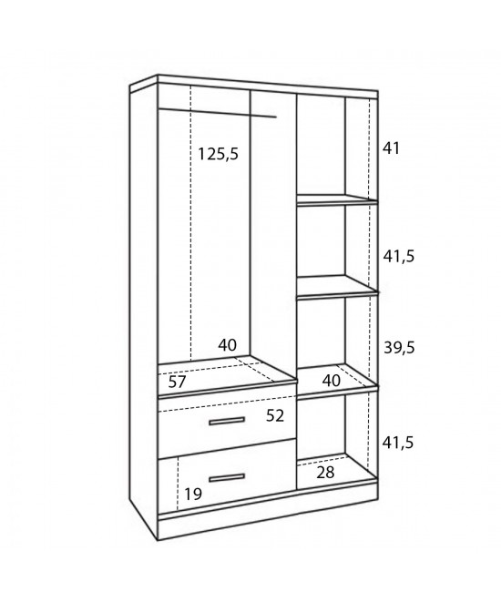 ΝΤΟΥΛΑΠΑ 3ΦΥΛΛΗ ME 2 ΣΥΡΤΑΡΙΑ CAESAR HM340.04 SONAMA ΜΕ ΓΚΡΙ 89x42,5Χ181εκ.