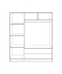 ΝΤΟΥΛΑΠΑ 3ΦΥΛΛΗ CARLY HM384.04 ΜΕ ΔΥΟ ΣΥΡΤΑΡΙΑ SONAMA-ΓΚΡΙ 150X55Χ180Υεκ.
