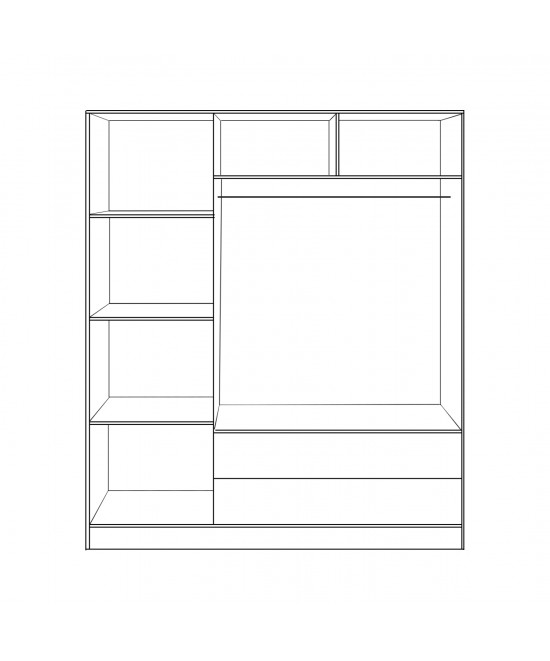 ΝΤΟΥΛΑΠΑ 3ΦΥΛΛΗ CARLY HM384.04 ΜΕ ΔΥΟ ΣΥΡΤΑΡΙΑ SONAMA-ΓΚΡΙ 150X55Χ180Υεκ.