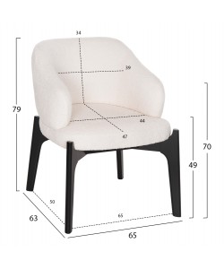 ΚΑΡΕΚΛΑ ABAI HM9971.02 RUBBERWOOD ΣΕ ΜΑΥΡΟ-ΕΚΡΟΥ ΜΠΟΥΚΛΕ ΥΦΑΣΜΑ 65x63x79Υεκ