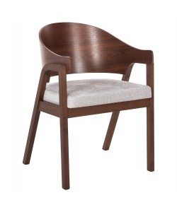 ΚΑΡΕΚΛΑ NERO HM9972 RUBBERWOOD ΣΕ ΚΑΡΥΔΙ-ΓΚΡΙ ΥΦΑΣΜΑ ΚΑΘΙΣΜΑ 56x56x78Yεκ.