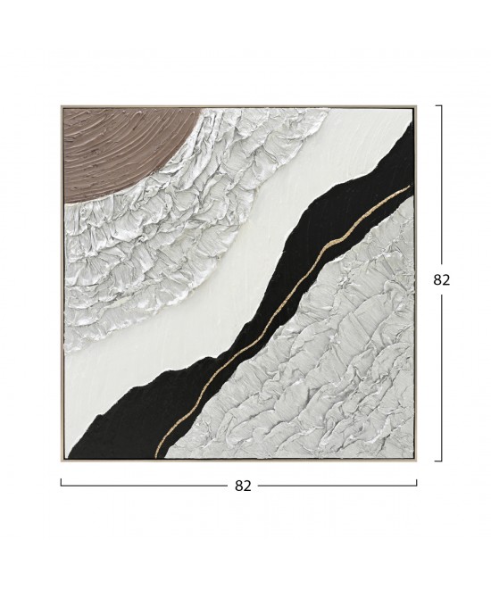 ΠΙΝΑΚΑΣ ΤΟΙΧΟΥ ABSTRACT (ΤΕΤΡΑΓΩΝΟΣ) HM4553.01 ΜΕ ΚΟΡΝΙΖΑ ΜΠΕΖ-ΚΑΜΒΑΣ 82x4.5x82Υεκ
