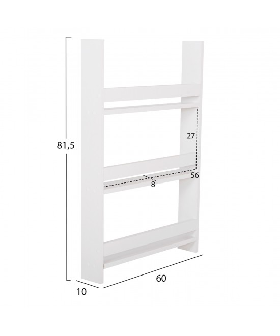 ΡΑΦΙΕΡΑ ΤΟΙΧΟΥ SANI HM18223.01 ΜΕΛΑΜΙΝΗ ΣΕ ΛΕΥΚΟ 60x10x90Υεκ. (3 ΡΑΦΙΑ)