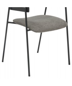 ΚΑΡΕΚΛΑ ΤΡΑΠΕΖΑΡΙΑΣ KORIN HM9975.02 ΜΕΤΑΛΛΟ & ΞΥΛΟ ΜΑΥΡΟ-ΥΦΑΣΜΑ ΓΚΡΙ 54x51x72,5Υεκ