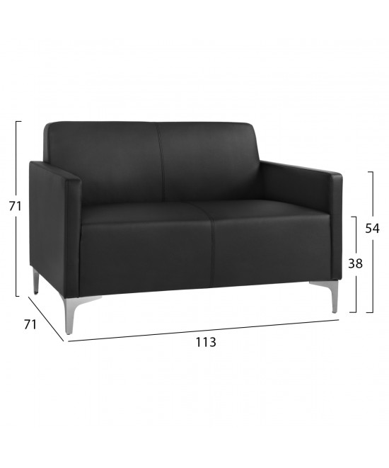 ΚΑΝΑΠΕΣ 2ΘΕΣΙΟΣ NELLIE HM3159.21 ΜΕ ΜΑΥΡΟ PU 113x71x71Υ εκ. ΚΑΝΑΠΕΣ 2ΘΕΣΙΟΣ NELLIE HM3159.21 ΜΕ ΜΑΥΡΟ PU 113x71x71Υ εκ.