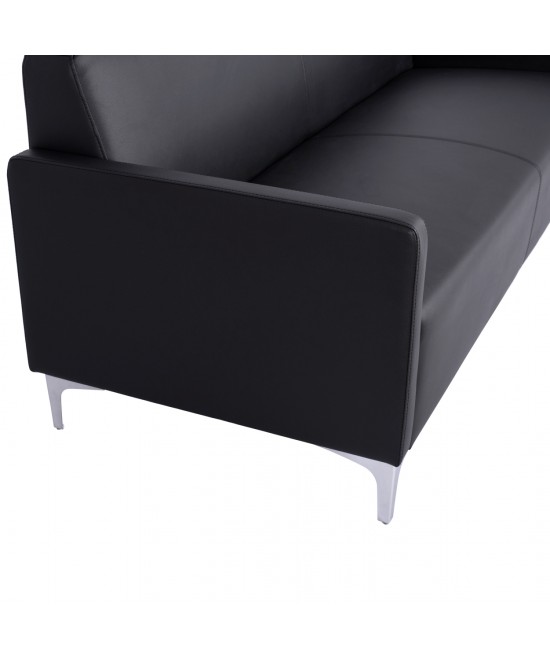 ΚΑΝΑΠΕΣ 3ΘΕΣΙΟΣ NELLIE HM3159.31 ΜΕ ΜΑΥΡΟ PU 163x71x71Υ εκ.