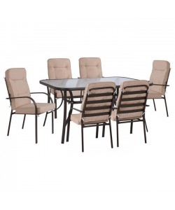 ΣΕΤ ΤΡΑΠΕΖΑΡΙΑΣ 7TMX ΤΡΑΠΕΖΙ 160Χ90Χ72Υεκ.ΚΑΙ 6 ΠΟΛΥΘΡΟΝΕΣ ΚΑΦΕ ΜΕΤΑΛΛΟ HM10564.02