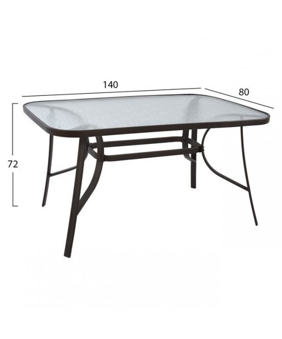 ΣΕΤ ΤΡΑΠΕΖΑΡΙΑΣ 5TMX ΤΡΑΠΕΖΙ 140Χ80Χ72Υεκ.ΚΑΙ 4 ΠΟΛΥΘΡΟΝΕΣ ΜΕΤΑΛΛΟ ΚΑΦΕ HM10562.02