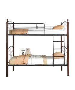 ΚΟΥΚΕΤΑ ΚΡΕΒΑΤΙ STOREY HM687 ΜΑΥΡΟ ΜΕΤΑΛΛΟ-ΚΑΡΥΔΙ RUBBERWOOD-ΓΙΑ ΣΤΡΩΜΑ 190x90εκ