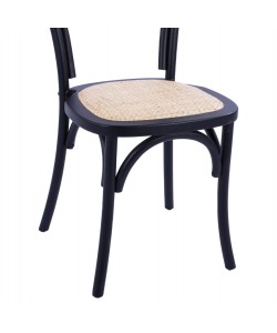 ΞΥΛΙΝΗ ΚΑΡΕΚΛΑ ΒΙΕΝΝΗΣ ALIYAH ΣΤΟΙΒΑΖΟΜΕΝΗ ΑΠΟ ΞΥΛΟ ΟΞΙΑΣ ΣΕ ΜΑΥΡΟ ΜΑΤ HM8644.02 45x54x89 cm