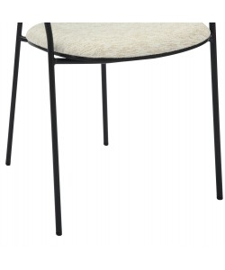 ΚΑΡΕΚΛΑ ΤΡΑΠΕΖΑΡΙΑΣ VIKKI HM9980.02 ΜΕΤΑΛΛΟ & ΞΥΛΟ ΜΑΥΡΟ-ΕΚΡΟΥ ΥΦΑΣΜΑ 54x54x75,5Υεκ.