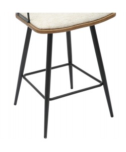 ΣΚΑΜΠΟ ΜΠΑΡ ΜΕΣ.ΥΨΟΥΣ JUDI HM9985.02 ΜΑΥΡΟ ΜΕΤΑΛΛΟ-ΕΚΡΟΥ ΥΦΑΣΜΑ 48x52x92Υεκ