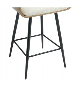 ΣΚΑΜΠΟ ΜΠΑΡ ΜΕΣ.ΥΨΟΥΣ CLIPP HM9987.02 ΜΑΥΡΑ ΜΕΤΑΛ.ΠΟΔΙΑ-ΕΚΡΟΥ ΥΦΑΣΜΑ 57,5x53x98Υεκ