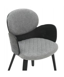 ΠΟΛΥΘΡΟΝΑΚΙ ΤΡΑΠΕΖΑΡΙΑΣ DARNELL HM9974.02 ΜΑΥΡΟ Κ.Π.-ΓΚΡΙ ΥΦΑΣΜΑ 56x56x83Υεκ.