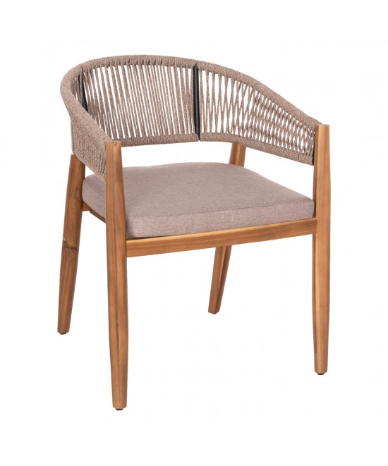 ΠΟΛΥΘΡΟΝΑ NAVAN HM6135.02 ΞΥΛΟ ΑΚΑΚΙΑΣ ΦΥΣΙΚΟ-ΣΧΟΙΝΙ NYLON ΜΠΕΖ 59x58x76Υεκ.