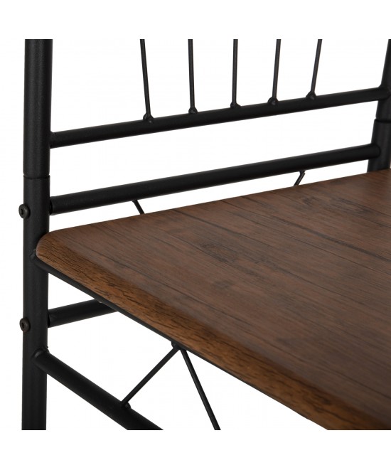 ΣΕΤ ΤΡΑΠΕΖΑΡΙΑΣ 5ΤΜΧ PEARY HM9416.11 ΜΕΤΑΛΛΟ ΜΑΥΡΟ-MDF ΚΑΡΥΔΙ 110x60x74Yεκ.