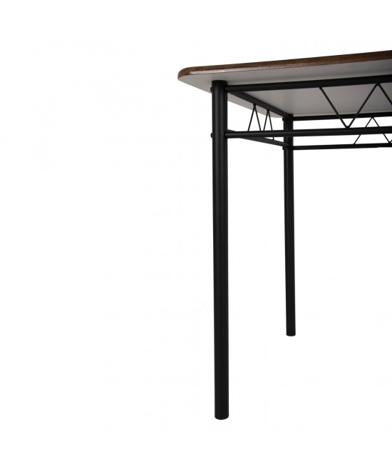 ΣΕΤ ΤΡΑΠΕΖΑΡΙΑΣ 5ΤΜΧ PEARY HM9416.11 ΜΕΤΑΛΛΟ ΜΑΥΡΟ-MDF ΚΑΡΥΔΙ 110x60x74Yεκ.